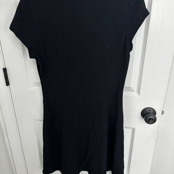 NWT Theory Easy Day Fit & Flare Crepe Black Mini Dress Sz. 8 - Picture 6 of 6